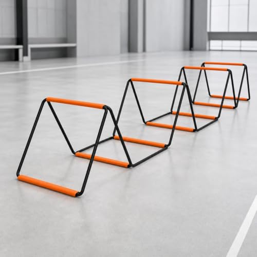 4m Steel Agility Ladder, Folding Soccer Training Equipment for Athletes, 10 Rung Steel Ladder with Storage