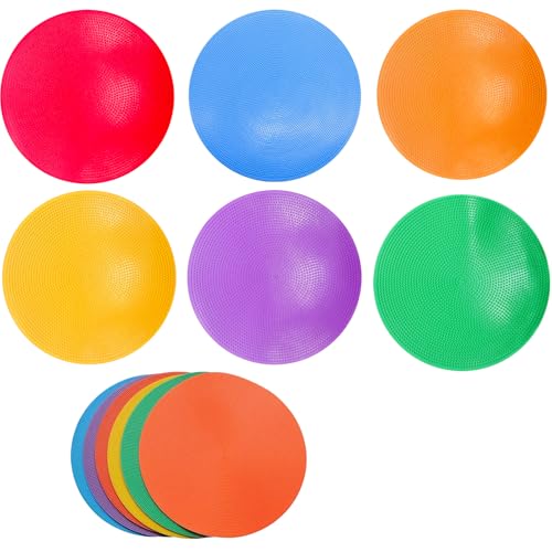 9 Inch Poly Spot Markers Agility Dot Round Multiple Color Spot Markers Flat Field Cones For Pickleball Training Equipment Tennis Training Equipment Floor Dots Sport Activities Speed Agility Training