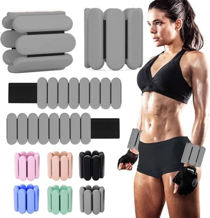 YOVKOK Adjustable Wrist Ankle Weights, 2 LBS/Pair, Bundle Options - color: Gray