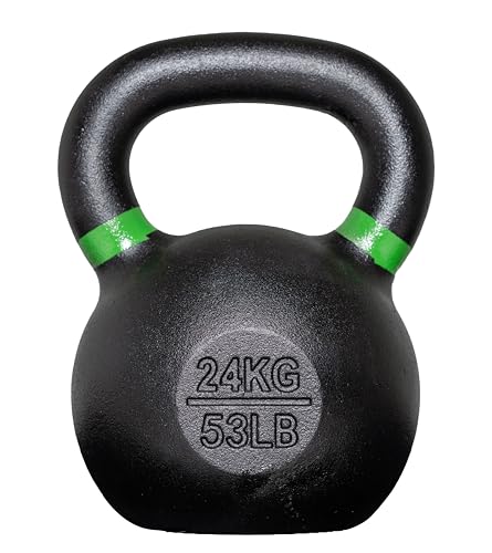 REP Fitness Kettlebell Set and Singles, 4kg to 24kg, 9lb to 53lb Weight Range, Cast Iron, Strength Exercise Training, Home Gym, Power Workout Equipment, Free Weights, Dumbbell Alternative - style: 24 kg