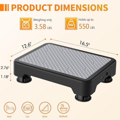 Ronlap Small Step Stools for Adults Car Step Stool for Elderly, Black-Gray - color: Black-gray
