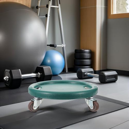 Ab Roller Wheel and Balance Rotating Disc for Core Training, Multi-function Silent Abdominal Exercise Equipment with Four Wheels, Green Abs Workout Sliders for Home Fitness