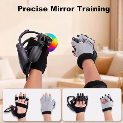 Hand Rehabilitation Robot Gloves for Stroke, Robotic Hand Glove for Stroke Rehab, Adjustable Strength, 4 Modes, Finger Training Therapy Equipment for Hemiplegia Stroke Patient with USB Chargeable