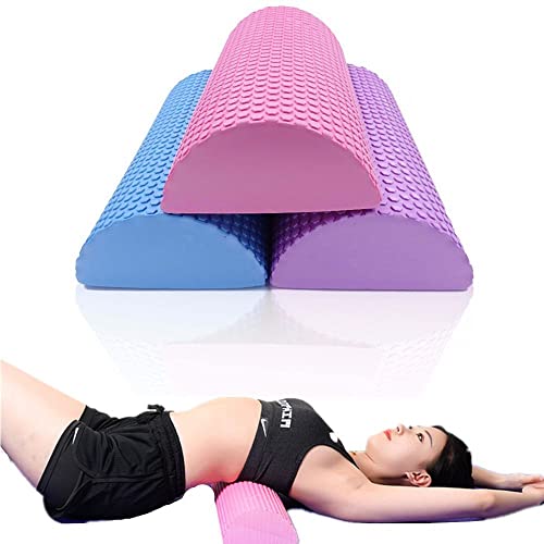 Half Round Yoga Foam Roller Block,Exercise EVA Roller Balance Pad Pilates Fitness Physical Gym Fitness Muscle Restoration(30cm,Orange)