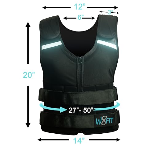 Premium Adjustable Weighted Vest for Women & Men – NO SHOULDER PRESSURE for Walking, Rucking & Strength Training with Zipper, Removable Thin Weights, Reflective Strips - size: Women's 15 LB