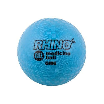 Champion Sports Rhino Gel Filled Medicine Ball – Durable, Soft Grip Weighted Ball for Strength, Cardio, & Rebounder Training – Multiple Weights for Home Gym & Fitness - style: 4 Lb Medicine Ball (Blue)