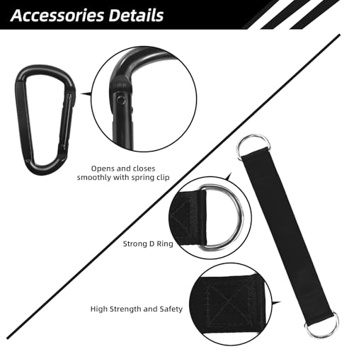 LFJ Aluminum Alloy Cable Pulley with Swing Strap Carabiner, 90mm Pulley Wheel for LAT Pulley System DIY Pull Down Attachment,Ladder Lift,Home Gym Equipment - color: Black