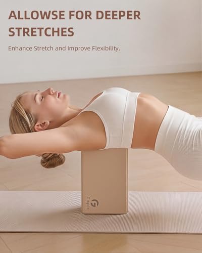 Gruper Yoga Blocks 2 Pack, 9"x6"x3" Exercise Blocks High-Density EVA Foam Blocks with Soft Non-Slip Surface, Lightweight Yoga Props for Yoga Pilates Meditation & Stretching