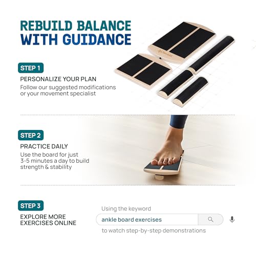 Yes4All 350LBS Professional Wooden Balance Board for Leg Workout, Anti-Slip Rocker Board, Wobble Board for Standing Desk