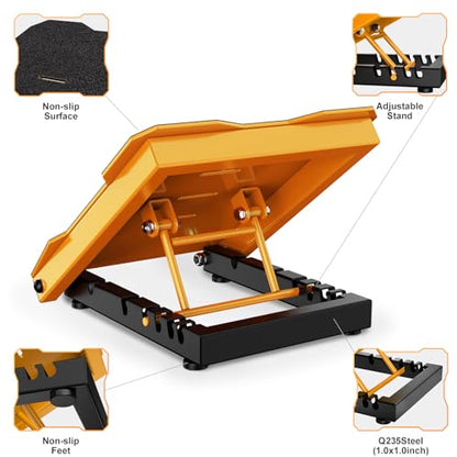 Steel Slant Board Calf Stretcher, 600 Lbs Weight Capacity 5-Level Adjustable Incline Board Squat Wedge Achilles Ankle Stretcher Non-Slip Surface for Squat, Fitness, Physical Therapy