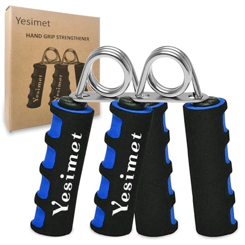 Hand Grip Strengthener Set, Forearm Exerciser, Finger Exercise Gripper, Grip Strength Trainer, hand Trainer-Soft Foam Hand Exerciser for Quickly Increasing Forearm and Hand Grips,2 Pack - color: Blue