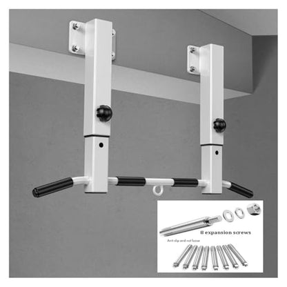 Wall-Mounted Pull-Up Bar With 4 Foam Hand Grips, Adjustable 3 Heights, Heavy-Duty Steel Fitness Bar, Supports 300kg Load