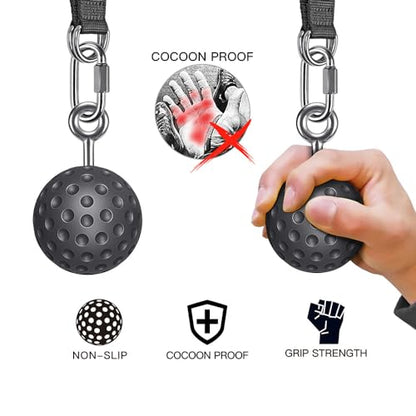 SELEWARE Pull Up Ball Grip & Wall Mounted Pull Up Bar, Heavy Duty Home Gym Equipment for Strength Training, Chin Ups