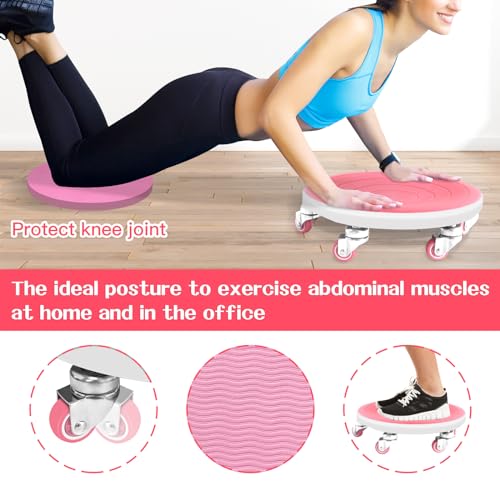 6 Caster Ab Roller, Ab Exercise Equipment with Knee Pads, Ab Roller Wheel for Core Exercise, Abdominal Strength Training for Home Gym, 360° Silent Ab Workout Equipment