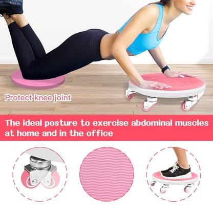 6 Caster Ab Roller, Ab Exercise Equipment with Knee Pads, Ab Roller Wheel for Core Exercise, Abdominal Strength Training for Home Gym, 360° Silent Ab Workout Equipment