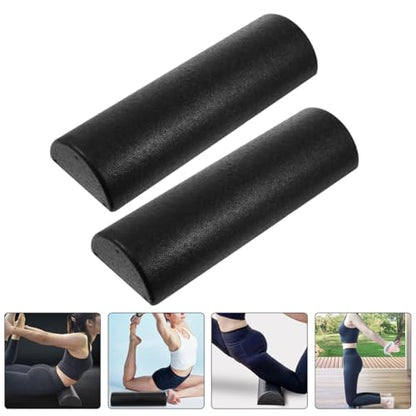 Cabilock Yoga Half Roller Foam Massage Roller Epp Semicircle Muscle Therapy Fitness Equipment 45cm Pair for Back Muscle Pilates Physical Therapy and Balance Training