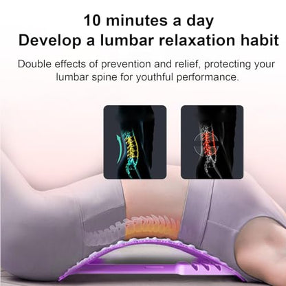 Lumbar Back Stretcher, Ergonomic Curved Design, 1piece, Ergonomic Spine Stretcher, Adjustable Back Massager, Quick Setup, for Spine Discomfort Muscle Relaxation