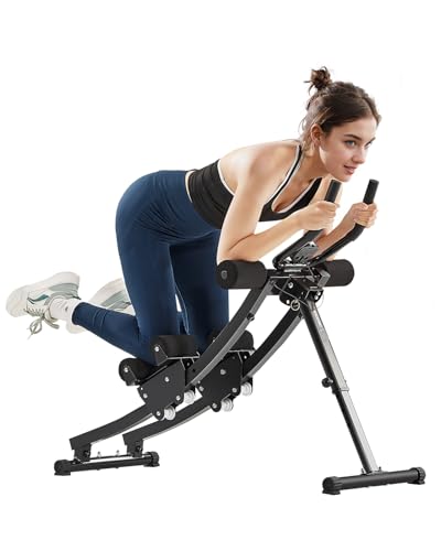 VEVOR AB Workout Machine, Ab Workout Equipment at Home Gym, Core & Abdominal Trainers for Women, 440 lbs Weight Capacity Strength Training Ab Cruncher, Foldable Adjustable Fitness Exerciser