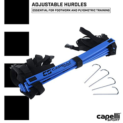 Capelli Sport Speed Agility Ladder, 10 Rung Sports Speed Training Workout Ladder with Carry Bag, Blue, 15 ft