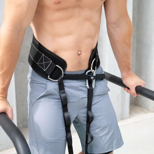 Dip Belt with Adjustable Chain or Rope for Weightlifting, Calisthenics, Crossfit, Up to 660lbs of Load - Heavy Duty Weight Belt for Pull-ups and Dips, Adapted to Every Morphology