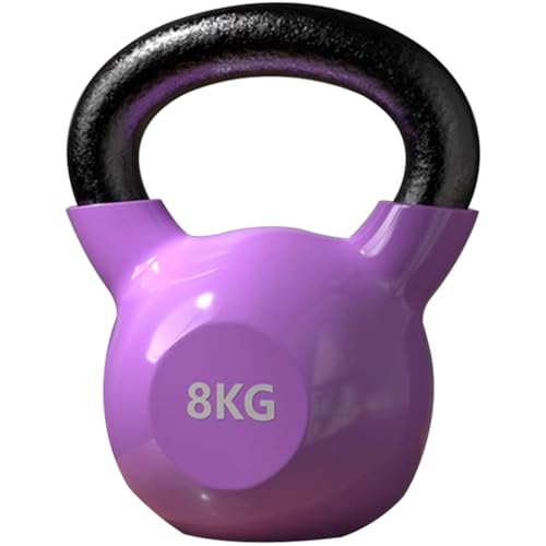 Kettlebell Weights for Women Men's Fitness Training Kettle Bells, Home Solid Cast Iron Kettle Ball, Press/Swing/Row, Shaping Equipment(Purple-8kg) - color: Purple-8kg