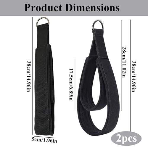 2PCS Pilates Straps Soft Padded Handles, Durable Pilates Double Loop D-Ring Straps,Pilates Straps for Reformer,Home Gym & Yoga Workout Exercise Accessories