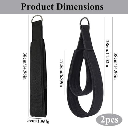 2PCS Pilates Straps Soft Padded Handles, Durable Pilates Double Loop D-Ring Straps,Pilates Straps for Reformer,Home Gym & Yoga Workout Exercise Accessories