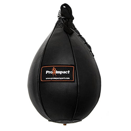 PU Leather Speed Bag – Pear Shaped Hanging Ball for Boxing, MMA & Muay Thai – Training Equipment for Doorway Hanging Ceiling – Boxer Accuracy Workout, Drills & Exercise – Punching Trainer - size: M - 7"x10"