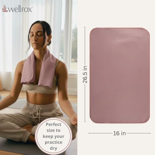 Microfiber Yoga Hand Towel – Super Soft, Quick-Dry, Non Slip Yoga Towel for Hot Pilates, Gym & Workouts (26.5" x 16", Rose) - color: Rose