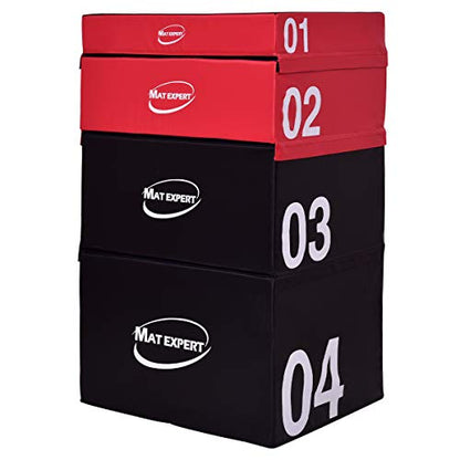 3 in 1 Plyometric Box, Jumping Box with Foam for Jump Training and Conditioning, PVC Soft Foam Jumping Box, Plyometric Exercise Fitness Safe Box