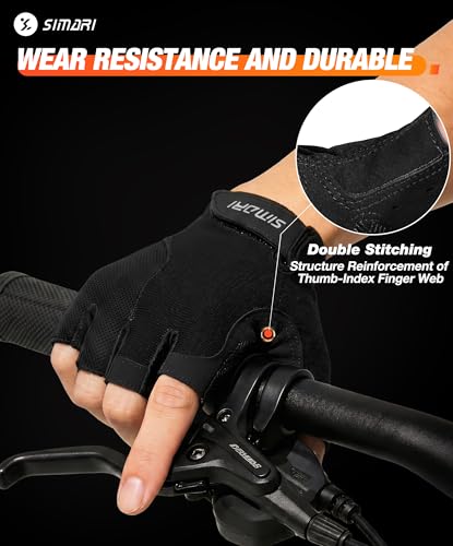 SIMARI Gel Pad Cycling Gloves with Shock-Absorbing/Grip/Breathable, Workout Bike Gloves for Men Women Biking, Mountain Biking, Fitness, Gym Exercise, Weight Lifting Training, Yoga, Pilates