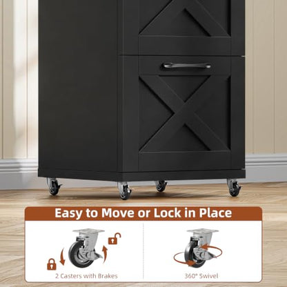 Vabches Office Filing Cabinet with 4 Drawers, Pure Black. - color: Pure Black, size: Vertical-4 Drawers