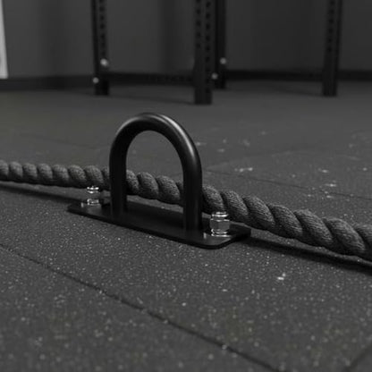 Milageto Fitness Cord Hanger Sturdy Metal Wall-Installed Rope Bracket Iron Exercise Accessories for Gym Users - style: Round Battle Rope Anchor