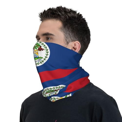 Belize Flag Prints Multifunctional Sport Headband – Seamless Stretch Neck Gaiter for Hiking, Biking, Running & Outdoor Activities – Soft, Quick-Dry, No-Fade Design