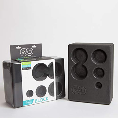RAD Block – Multi-Use EVA Foam Yoga Block with Storage for Massage Balls for Myofascial Release -Travel-Friendly Pilates & Exercise Prop for Elevation & Support