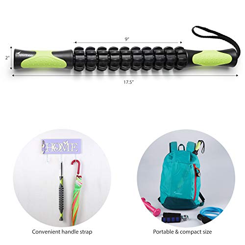 Sportneer Muscle Roller Stick Massage Sticks for Athletes + Deep Tissue Body Massage Stick Tools