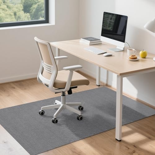 Office Chair Mat for Hardwood Floor, 55" x 35" Anti-Slip Mats for Rolling Chair, Large Computer Gaming Chair Mat, Tile Floors Protector for Office Home Gym, Light Gray - color: Light Gray, size: 55"x35"