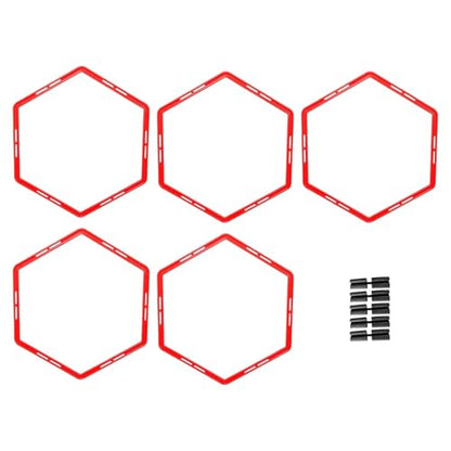 5 Pieces Agility Training Rings Sports Speed Footwork Training Equipment Ladder Exercise Set Portable Wear Resistant PP Construction Suitable for