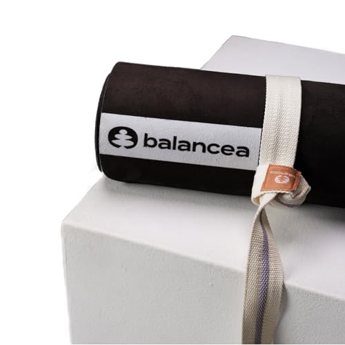 Yoga Mat With Strap 5mm Non Slip Suede & TPE - Eco-Friendly Fitness & Exercise Mat for Home Gym, Pilates, Hot Yoga, and Meditation - Lightweight Durable 72 x 24 inch Workout Mat for Women, Men - color: Black