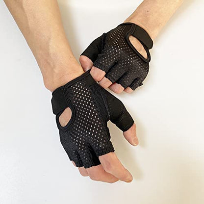 KEYDUACU Workout Gloves,Weight Lifting Fingerless Gym Exercise Gloves,Men's and Women's Anti-calluses Must-Have Fitness Gloves, Lightweight and Breathable - color: black, size: Small