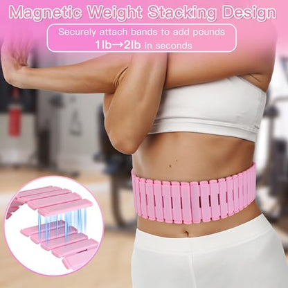 Wrist & Ankle Weights for Women Set of 2 (1LB Each), Adjustable Silicone Strap Design, Wearable Stackable Magnetic Ankle Weighted Bracelets, Perfect for Yoga, Pilates, Walking & Home Weighted Workouts