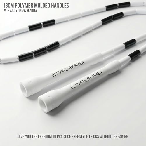 Pro-Grade Beaded Jump Rope for Beginners - color: Black/White