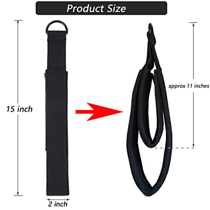 2Pcs Pilates Double Loop Straps Feet Fitness Equipment Straps Double Padded Pilates D-Ring Loops Yoga Double Loop Straps Handle Straps Pilates Reformer Accessories for Home Gym Workout