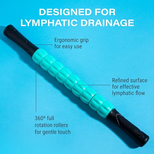 Muscle Roller Lymphatic Drainage Massage Roller Stick - for Myofascial Pain Relief | Post Liposuction & Fibrosis Treatment, Surgery Recovery| Lipo,Tummy Tuck & BBL,Compression Garment, Faja Compatible