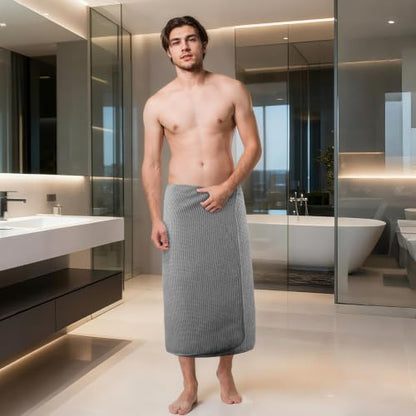 POLYTE 380 GSM Poly Blend Microfiber Quick Dry Waffle Bath Towel, 30x60 in - color: Gray