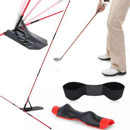 Golf Alignment Sticks with Adjustable Angle Holder - 3-in-1 Swing Trainer Aid Set for Putting, Aiming & Posture Correction - Professional Golf Practice Equipment for Men Women