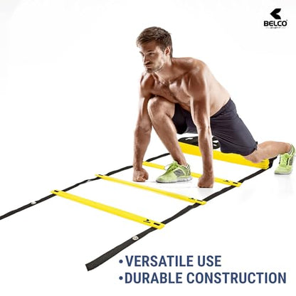 PVC Cones, Pack 6, 10 Space Markers and Ladder Agility, 4 Meter Combos (Multicolour, 6 Inch) - style: SET--1