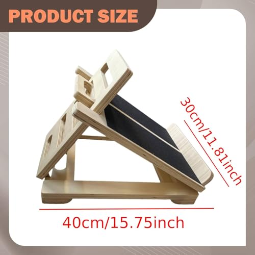 Baoblaze Wooden Slant Board Adjustable Levels Foldable Anti Slip Calf Calf Stretcher for Ankles Fitness Pilate Strength