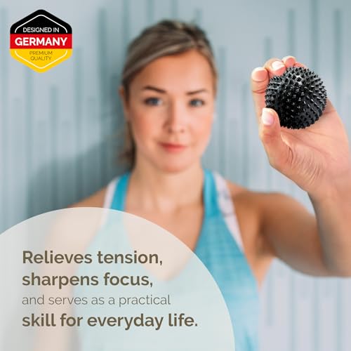 2X Spiky DBT Skill Balls | 2inch | Magnetic Stress Relief Balls | Spiky Massage Balls for Relaxation, Tension Release, Focus & Mobility (Black) - color: Black