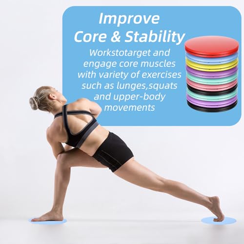 MAQUITA 20 Pcs Exercise Glider Discs Gifts for Group Training Classes Fitness Slider Workout Dual Sided AB Pads for Gym Carpet Hardwood Floor